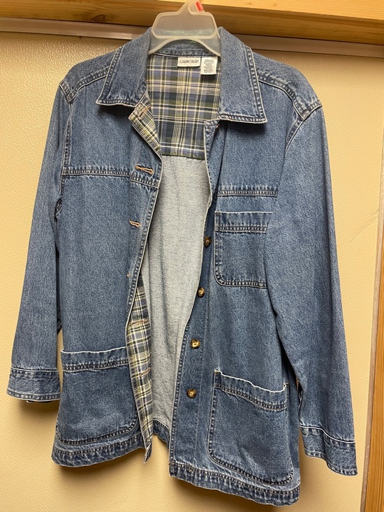 Cabin Creek Jackets & Blazers - Cabin Creek Blue Denim Jacket with Plaid Lining